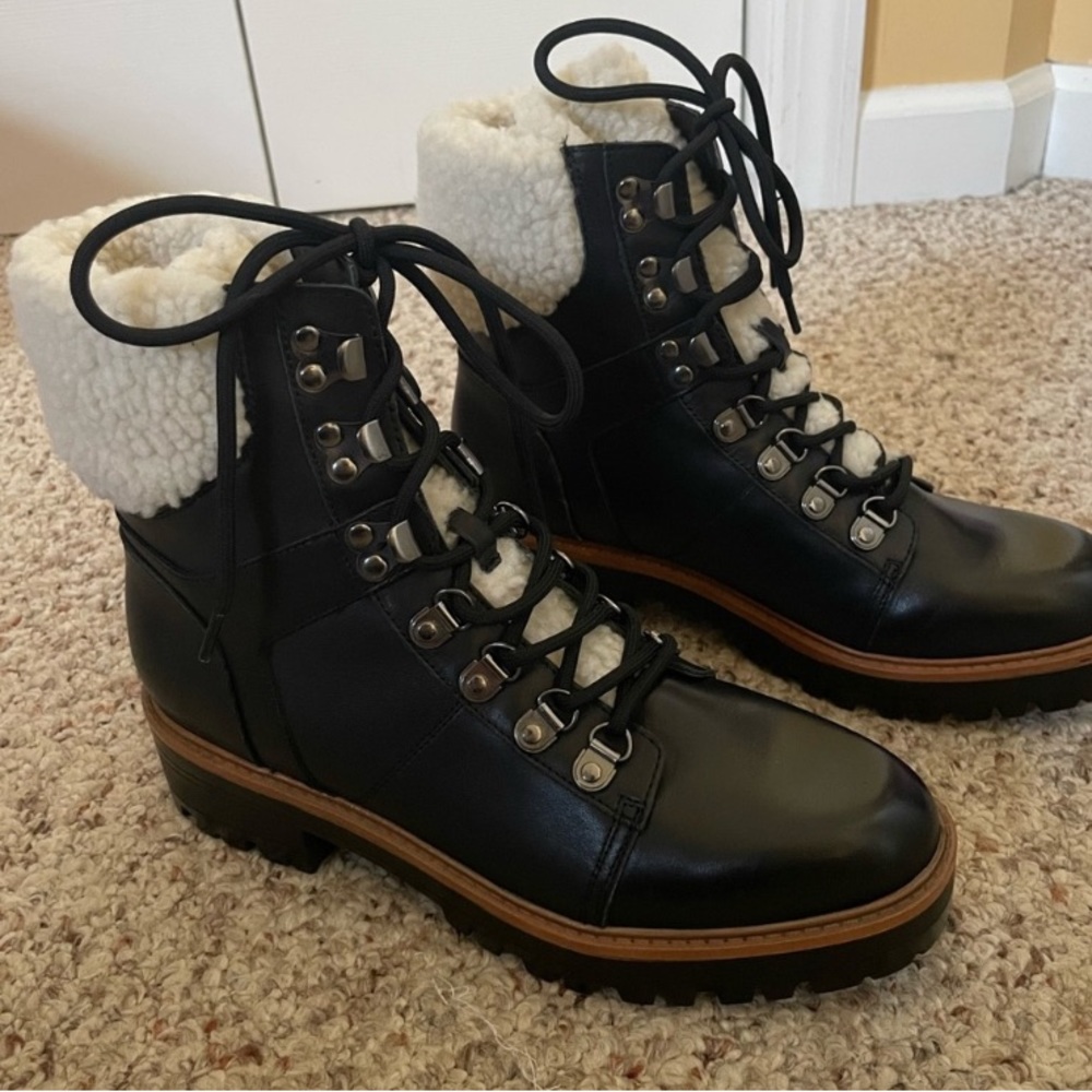 Marc Fisher shearling leather boots size 8 nwot!!